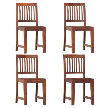 Chaises à manger lot de 4 bois solide de manguier 