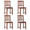 Chaises à manger lot de 4 bois solide de manguier 