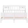 Lit bibliothèque sans matelas blanc 200x200 cm bois pin massif 