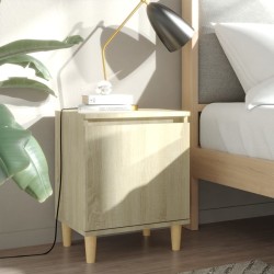 Table de chevet avec pieds en bois Chêne sonoma 40x30x50 cm 