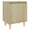 Table de chevet avec pieds en bois Chêne sonoma 40x30x50 cm 