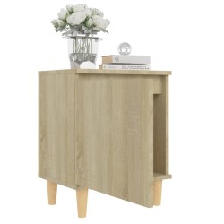 Table de chevet avec pieds en bois Chêne sonoma 40x30x50 cm 