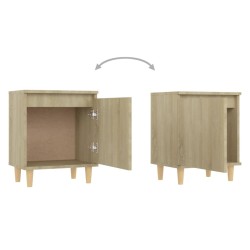 Table de chevet avec pieds en bois Chêne sonoma 40x30x50 cm 