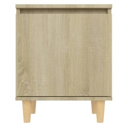 Table de chevet avec pieds en bois Chêne sonoma 40x30x50 cm 