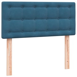 Sommier à lattes de lit et matelas bleu foncé 90x220 cm velours 