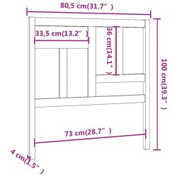 Tête de lit 80,5x4x100 cm Bois massif de pin 