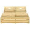 Chaise longue double et coussins gris Bois de pin imprégné 