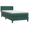 Sommier à lattes de lit et matelas vert foncé 80x210 cm velours 