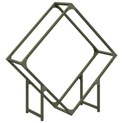 Portant de bois chauffage vert olive 80x25x80 cm 