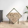 Portant de bois chauffage vert olive 80x25x80 cm 