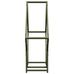 Portant de bois chauffage vert olive 80x25x80 cm 