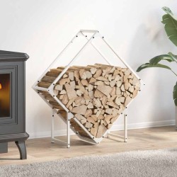 Portant de bois chauffage blanc 80x25x80 cm 