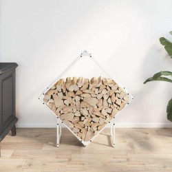 Portant de bois chauffage blanc 80x25x80 cm 