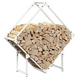 Portant de bois chauffage blanc 80x25x80 cm 