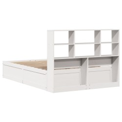 Cadre de lit sans matelas blanc 150x200 cm bois de pin massif 