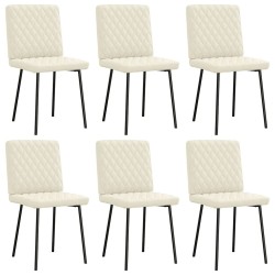 Chaises à manger lot de 6 crème velours 