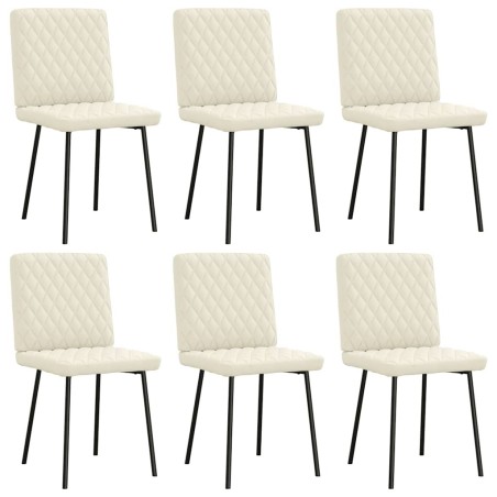 Chaises à manger lot de 6 crème velours 
