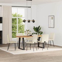 Chaises à manger lot de 6 crème velours 