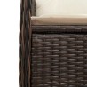 Ensemble de bistro de jardin 3 pcs coussins marron poly rotin 