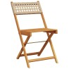 Ensemble à manger de jardin 5 pcs résine tressée et bois massif 