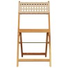 Ensemble à manger de jardin 5 pcs résine tressée et bois massif 