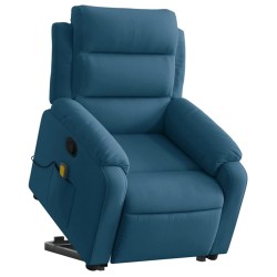Fauteuil de massage inclinable Bleu Velours 