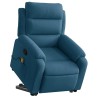 Fauteuil de massage inclinable Bleu Velours 