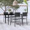 Ensemble à manger de jardin 5 pcs Noir 