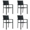 Ensemble à manger de jardin 5 pcs Noir 