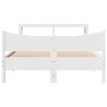 Cadre de lit avec tête de lit blanc 150x200 cm bois pin massif 