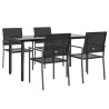 Ensemble à manger de jardin 5 pcs résine tressée acier 