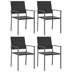 Ensemble à manger de jardin 5 pcs résine tressée acier 
