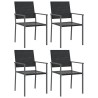 Ensemble à manger de jardin 5 pcs résine tressée acier 