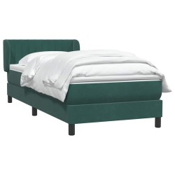 Sommier à lattes de lit et matelas vert foncé 80x210 cm velours 