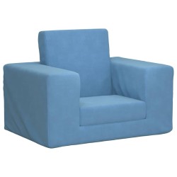 Canapé-lit pour enfants Bleu Peluche douce 