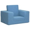 Canapé-lit pour enfants Bleu Peluche douce 