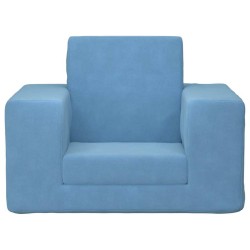 Canapé-lit pour enfants Bleu Peluche douce 