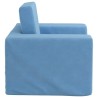 Canapé-lit pour enfants Bleu Peluche douce 