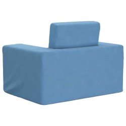 Canapé-lit pour enfants Bleu Peluche douce 