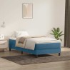Sommier à lattes de lit et matelas bleu foncé 100x210cm velours 