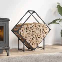 Portant de bois chauffage anthracite 80x25x80 cm 