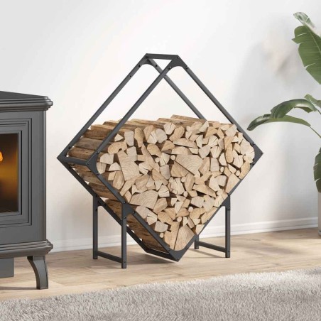 Portant de bois chauffage anthracite 80x25x80 cm 