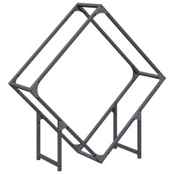 Portant de bois chauffage anthracite 80x25x80 cm 
