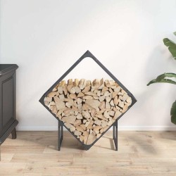 Portant de bois chauffage anthracite 80x25x80 cm 