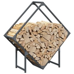 Portant de bois chauffage anthracite 80x25x80 cm 