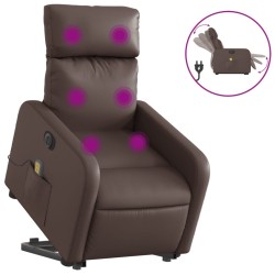 Fauteuil inclinable de massage électrique marron similicuir 