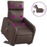 Fauteuil inclinable de massage électrique marron similicuir 