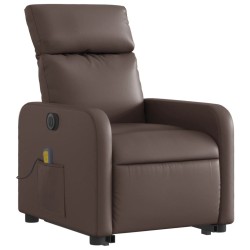 Fauteuil inclinable de massage électrique marron similicuir 
