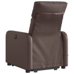 Fauteuil inclinable de massage électrique marron similicuir 
