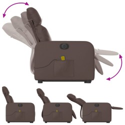 Fauteuil inclinable de massage électrique marron similicuir 